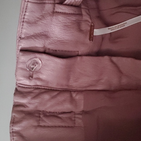 NWT Free People Payton Faux Leather Paperbag Mini Skirt Size 4 Mauve Swoon - Picture 10 of 13
